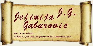 Jefimija Gaburović vizit kartica